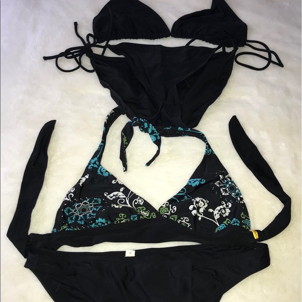 Pair of Black Bikinis OP String Bikini and Lole’.